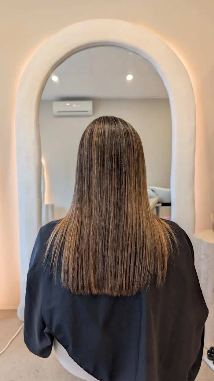 Same hair straight and glossy after nanoplasty
