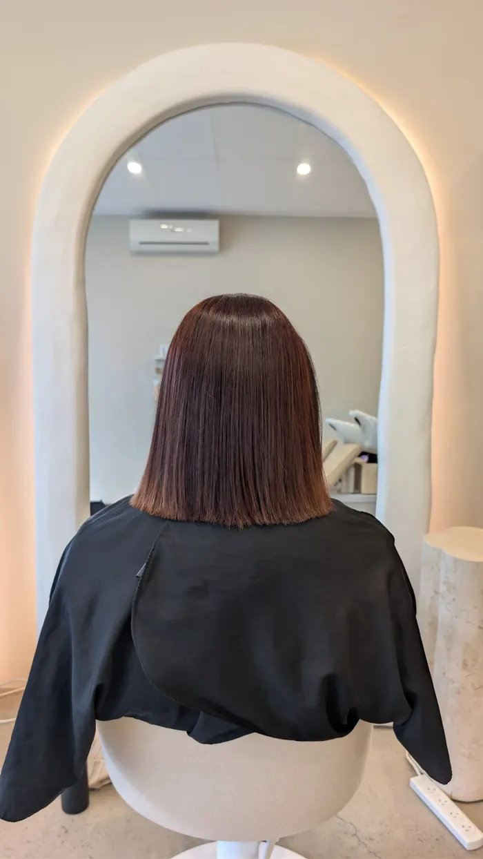 Same hair smooth and glossy after nanoplasty