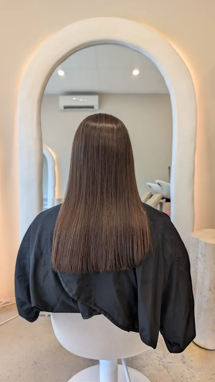 Same hair sleek and straight after nanoplasty